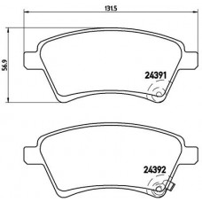 Комплект гальмівних колодок з 4 шт. дисків BREMBO P23105