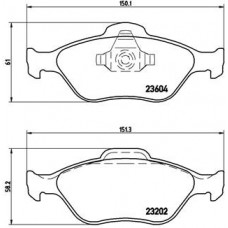 Комплект гальмівних колодок з 4 шт. дисків BREMBO P24055