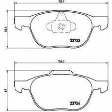 Комплект гальмівних колодок з 4 шт. дисків BREMBO P24061