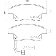 Комплект гальмівних колодок з 4 шт. дисків BREMBO P24066