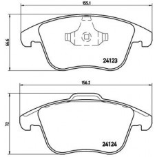 Комплект гальмівних колодок з 4 шт. дисків BREMBO P24076