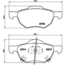 Комплект гальмівних колодок з 4 шт. дисків BREMBO P28036