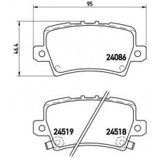 Комплект гальмівних колодок з 4 шт. дисків BREMBO P28038