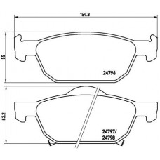 Комплект гальмівних колодок з 4 шт. дисків BREMBO P28044