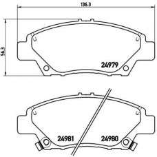 Комплект гальмівних колодок з 4 шт. дисків BREMBO P28050