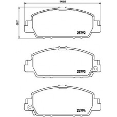 Комплект гальмівних колодок з 4 шт. дисків BREMBO P28077