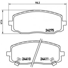 Комплект гальмівних колодок з 4 шт. дисків BREMBO P30032