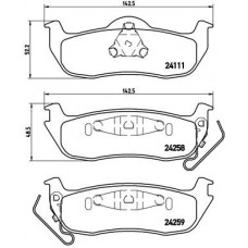 Комплект гальмівних колодок з 4 шт. дисків BREMBO P37011
