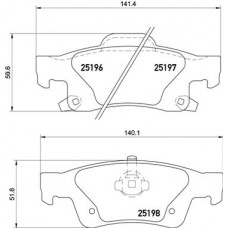Комплект гальмівних колодок з 4 шт. дисків BREMBO P37016