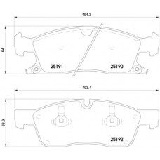 Комплект гальмівних колодок з 4 шт. дисків BREMBO P37017