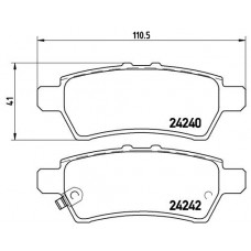 Комплект гальмівних колодок з 4 шт. BREMBO P56060