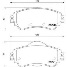 Комплект гальмівних колодок з 4 шт. дисків BREMBO P61105