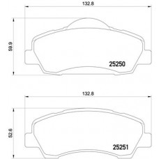 Комплект гальмівних колодок з 4 шт. дисків BREMBO P61113