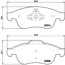 Комплект гальмівних колодок з 4 шт. дисків BREMBO P68050