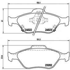 Комплект гальмівних колодок з 4 шт. дисків BREMBO P83085