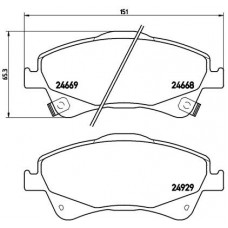 Комплект гальмівних колодок з 4 шт. дисків BREMBO P83109