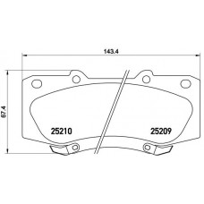 Комплект гальмівних колодок з 4 шт. дисків BREMBO P83140