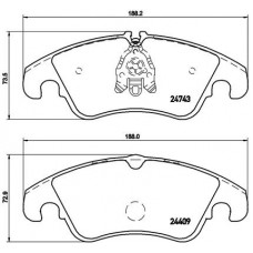 Комплект гальмівних колодок з 4 шт. дисків BREMBO P85098