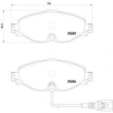 Комплект гальмівних колодок з 4 шт. дисків BREMBO P85126