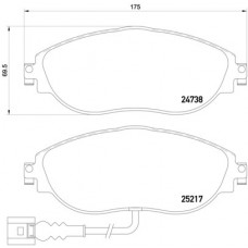 Комплект гальмівних колодок з 4 шт. дисків BREMBO P85131