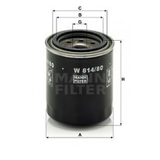 Фільтр мастил MANN-FILTER W 814/80