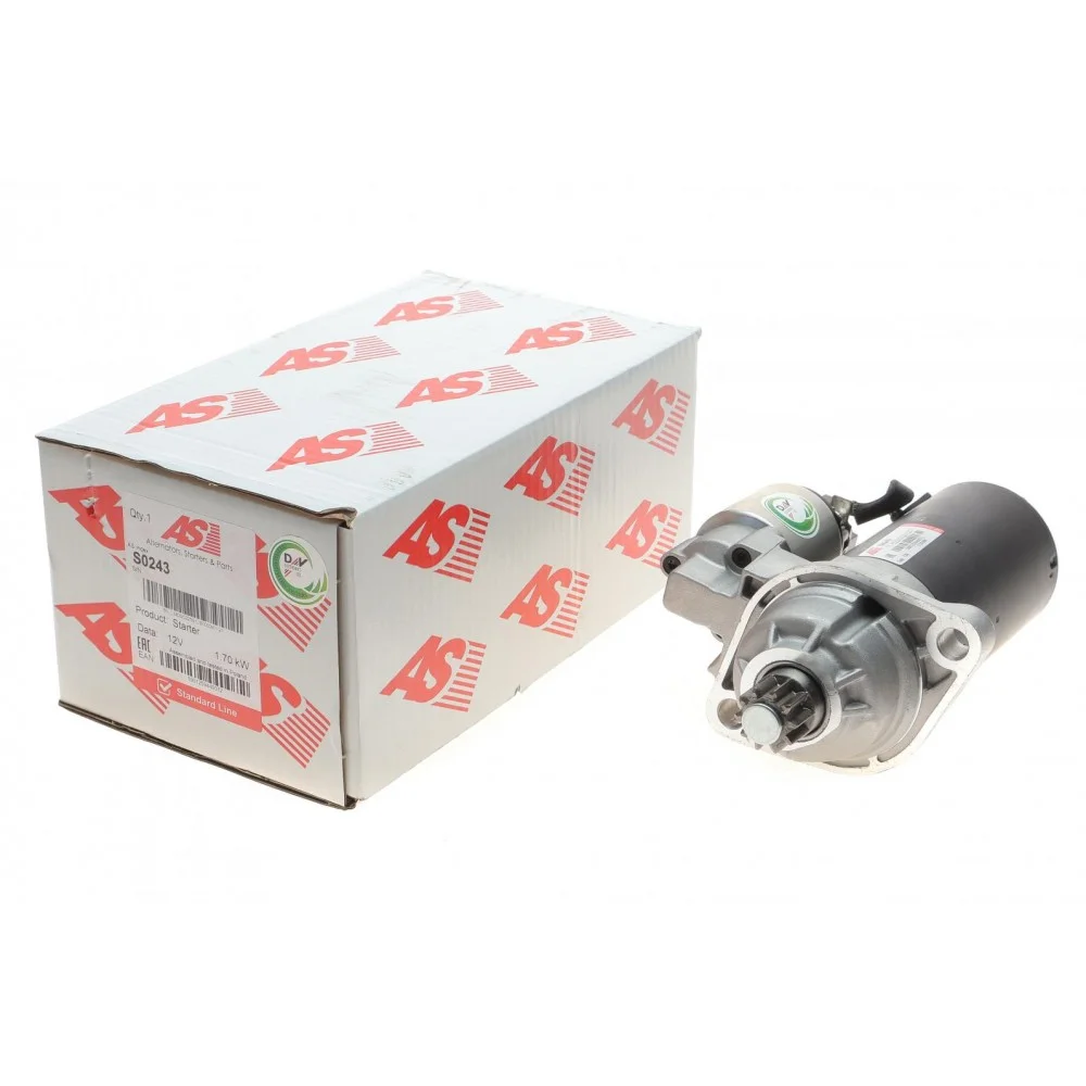 Стартер Audi A3/Q3/Skoda Fabia/Yeti/VW Caddy/T5/Golf/Passat 1.9-2.0 TDI/TSI 03-15 (1.7kw) (z=10)