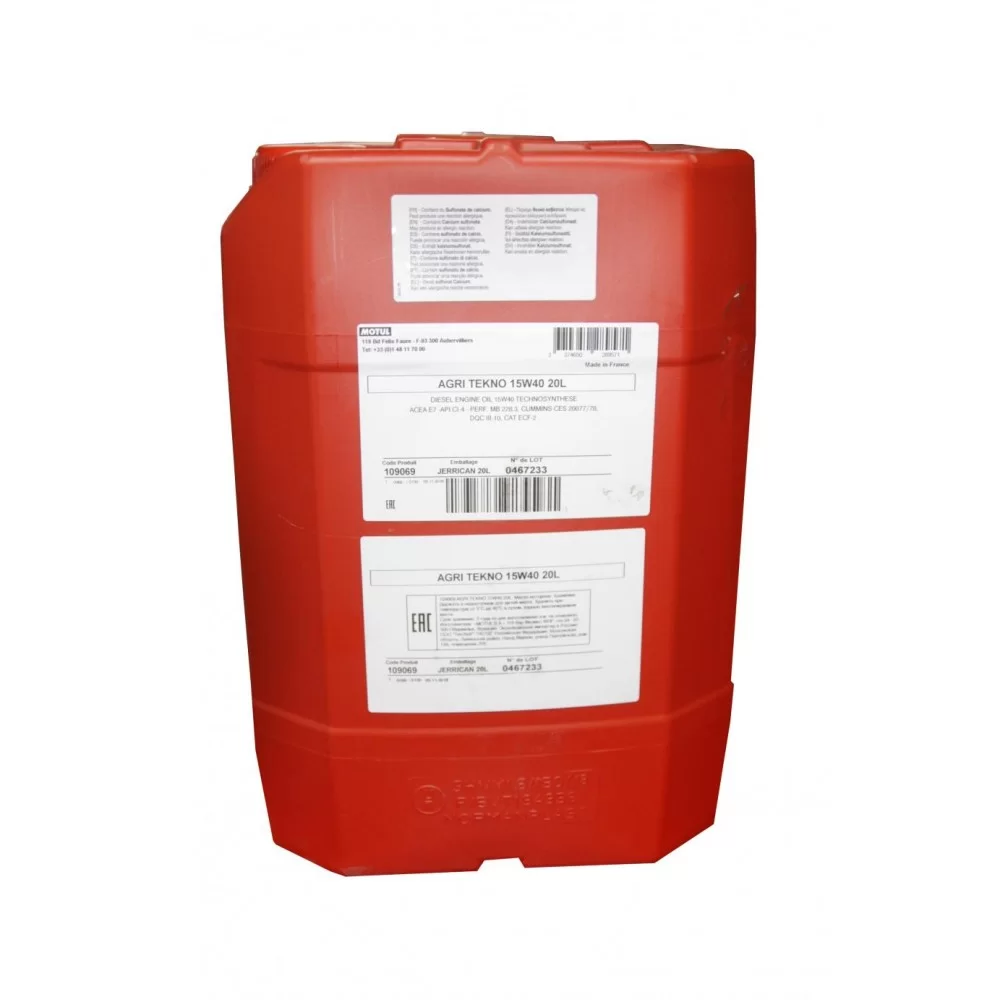 Олива 15W40 Agri Tekno SAE (20 л) (MB 228.3/CUMMINS: CES 20078/20077/DEUTZ: DQC III 10/CAT ECF-2)