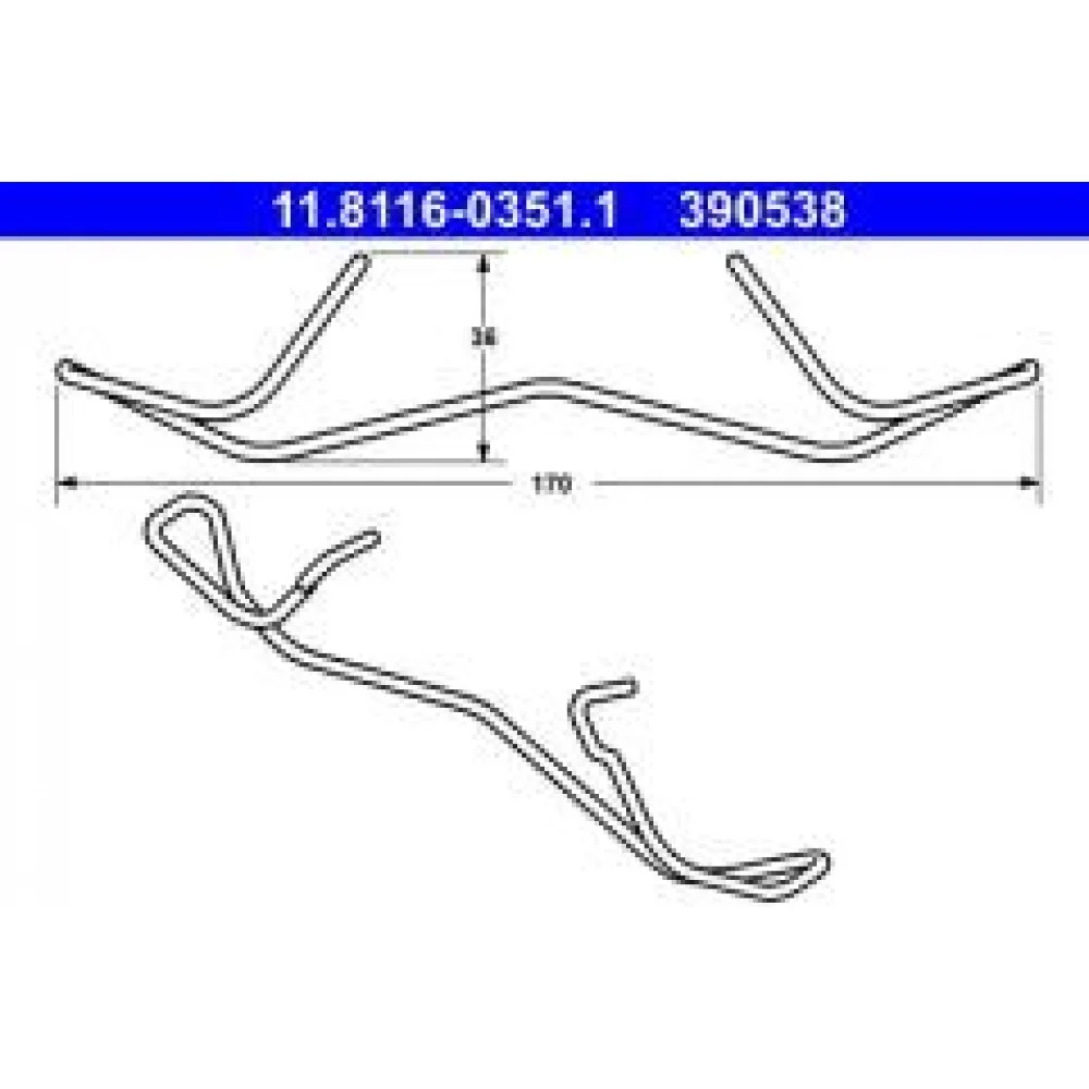 Планка супорта (переднього) прижимна VW Caddy III 05-15 (Ate)