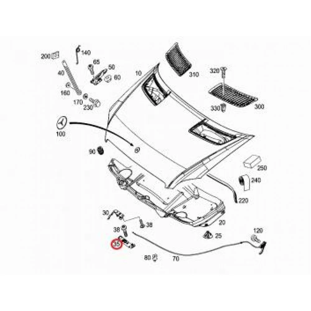 Замок капоту (нижній) MB Sprinter (906)/VW Crafter 06-