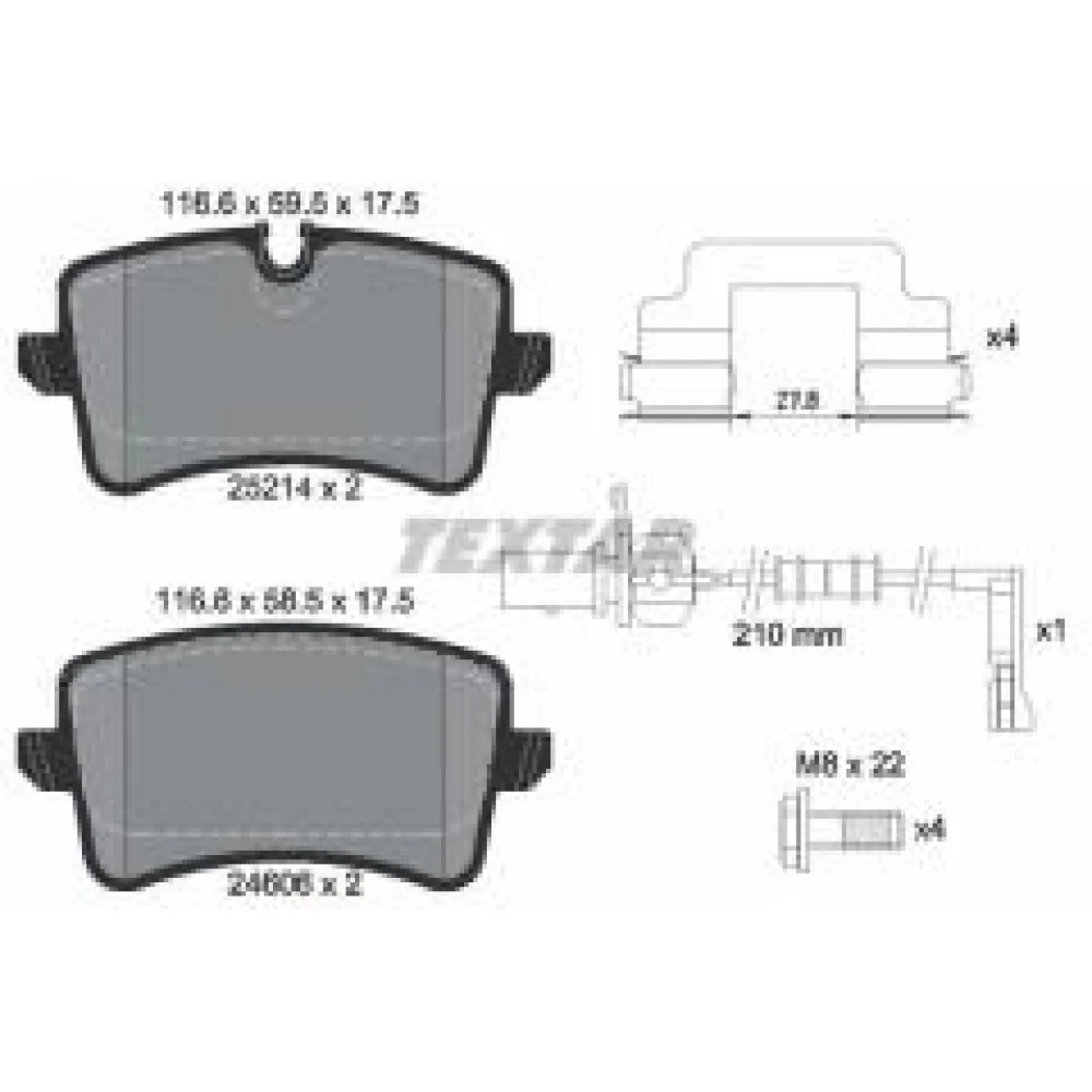 Колодки гальмівні (задні) Audi A4/A5/A6/A7 07-15/Porsche Macan 14- (Lucas) Q+ (з датчиками)