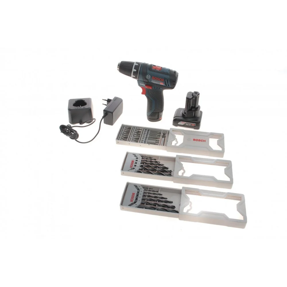 Шуруповерт акумуляторний GSR 12V-15 Professional (30Nm/12V) (+ 2 АКБ+з/у+2 набори свердел+25 біт)