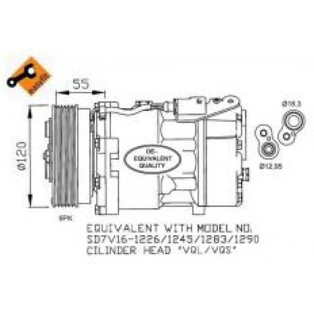 Компресор кондиціонера VW T5 1.9TDI 03- знятий з виробн.