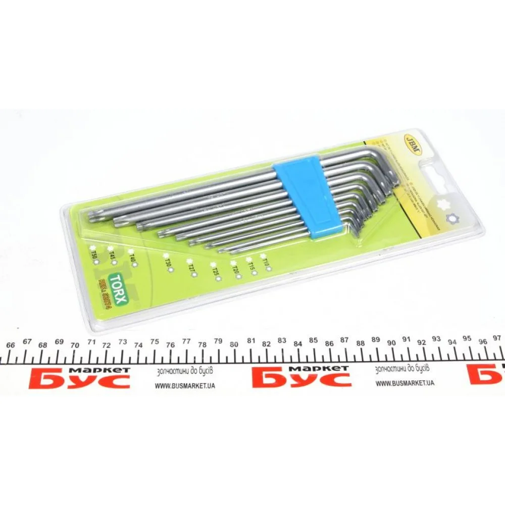 Набір ключів Г-подібних Torx (9 шт) (275мм) (Т10/Т15/Т20/Т25/Т27/Т30/Т40/Т45/Т50мм)