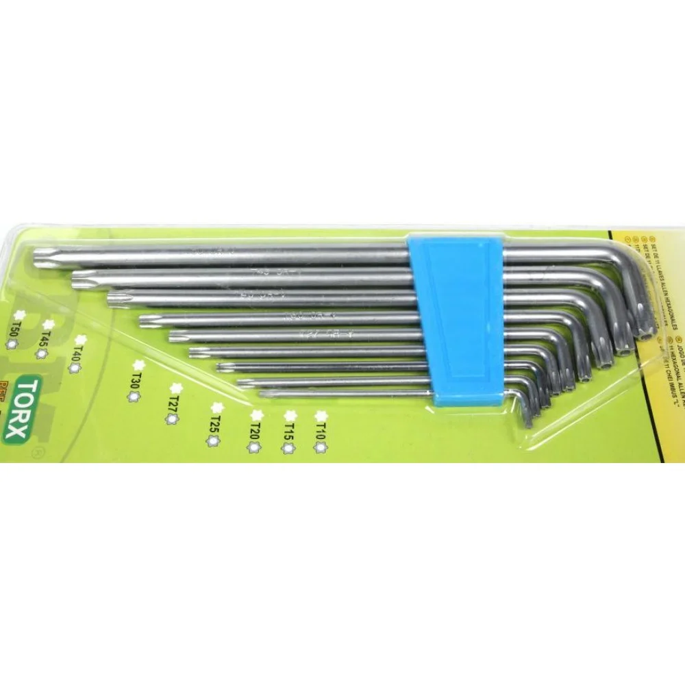 Набір ключів Г-подібних Torx (9 шт) (275мм) (Т10/Т15/Т20/Т25/Т27/Т30/Т40/Т45/Т50мм)