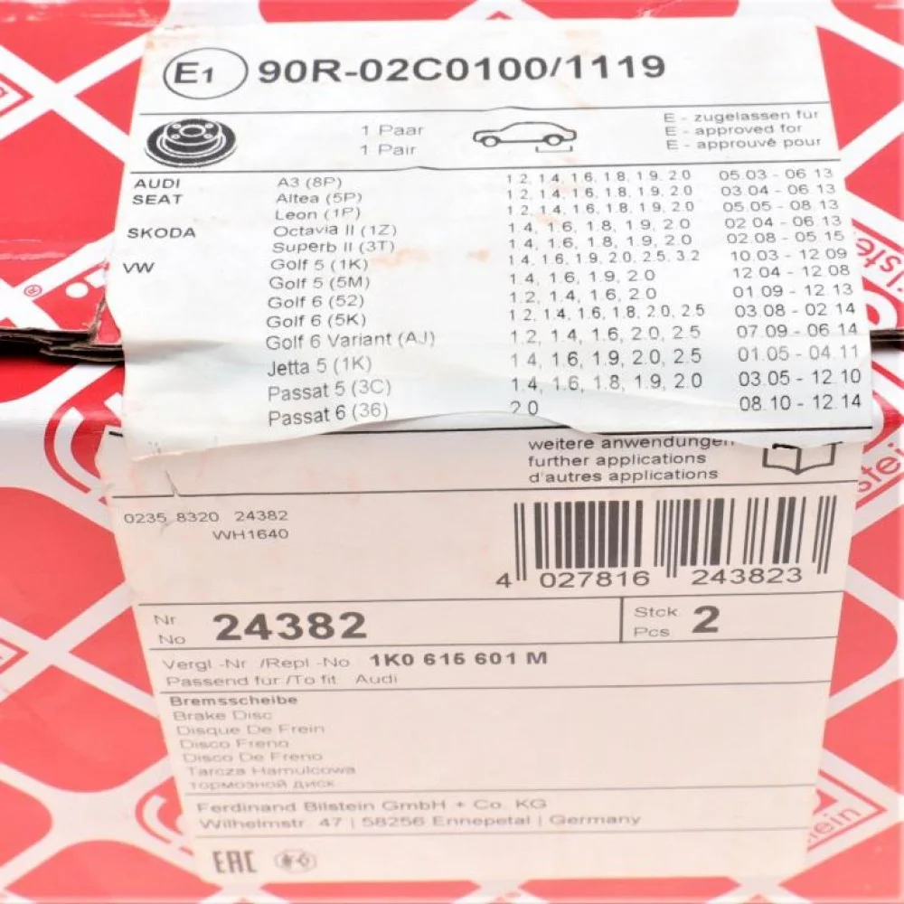 Диск гальмівний (задній) Audi A3/VW Golf/Passat 04-14 (286x12)