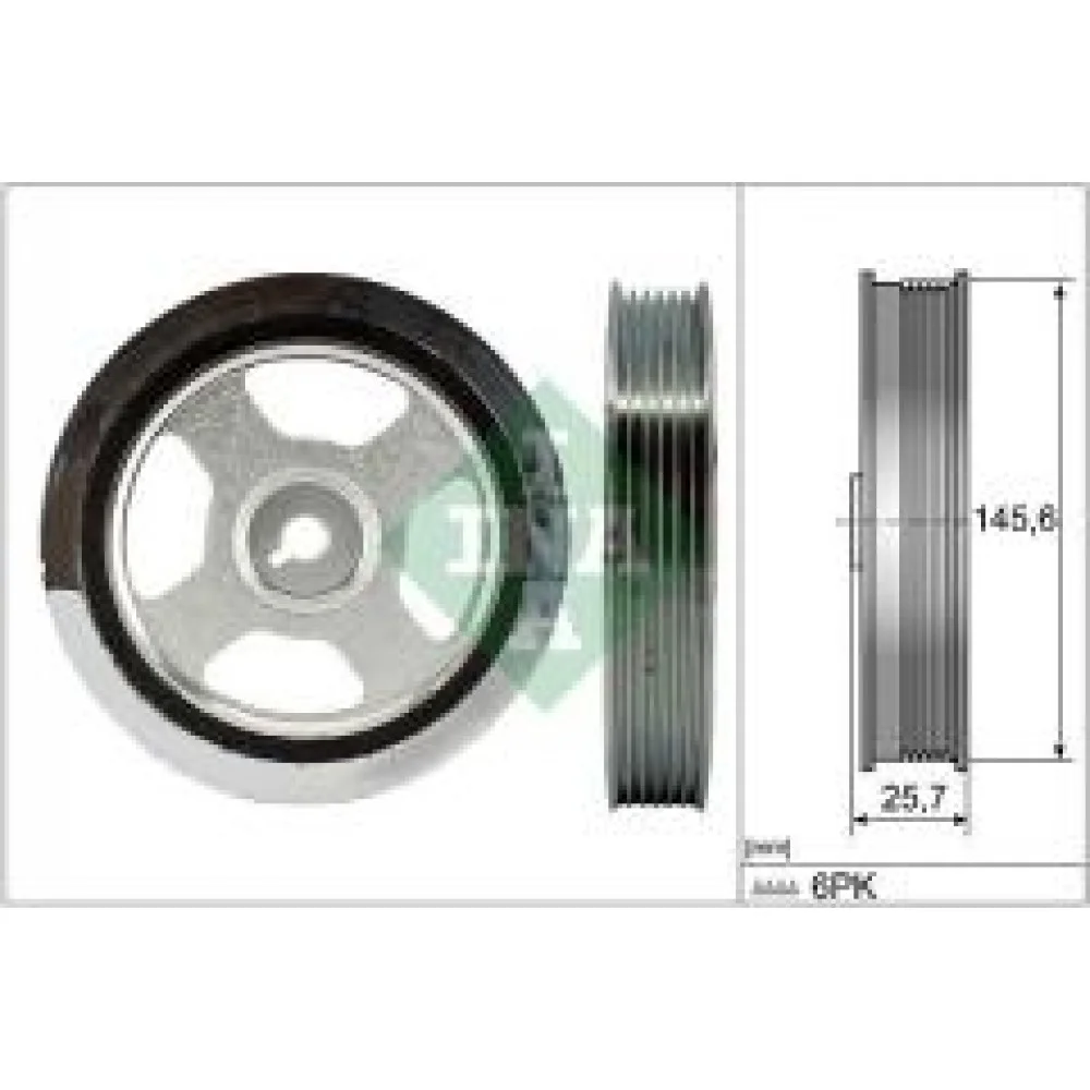Шків колінвалу Hyundai Accent/Elantra/i20/i30/i40/ix35/Tucson 1.4-2.0 04-
