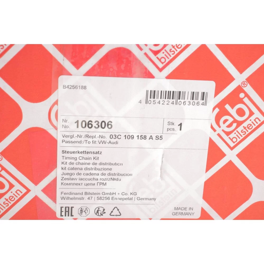 Комплект ланцюга ГРМ VW Golf V 1.4TSI, 10/03 - 02/09, 90/103/125kw, (z=130/18-23/36/36)