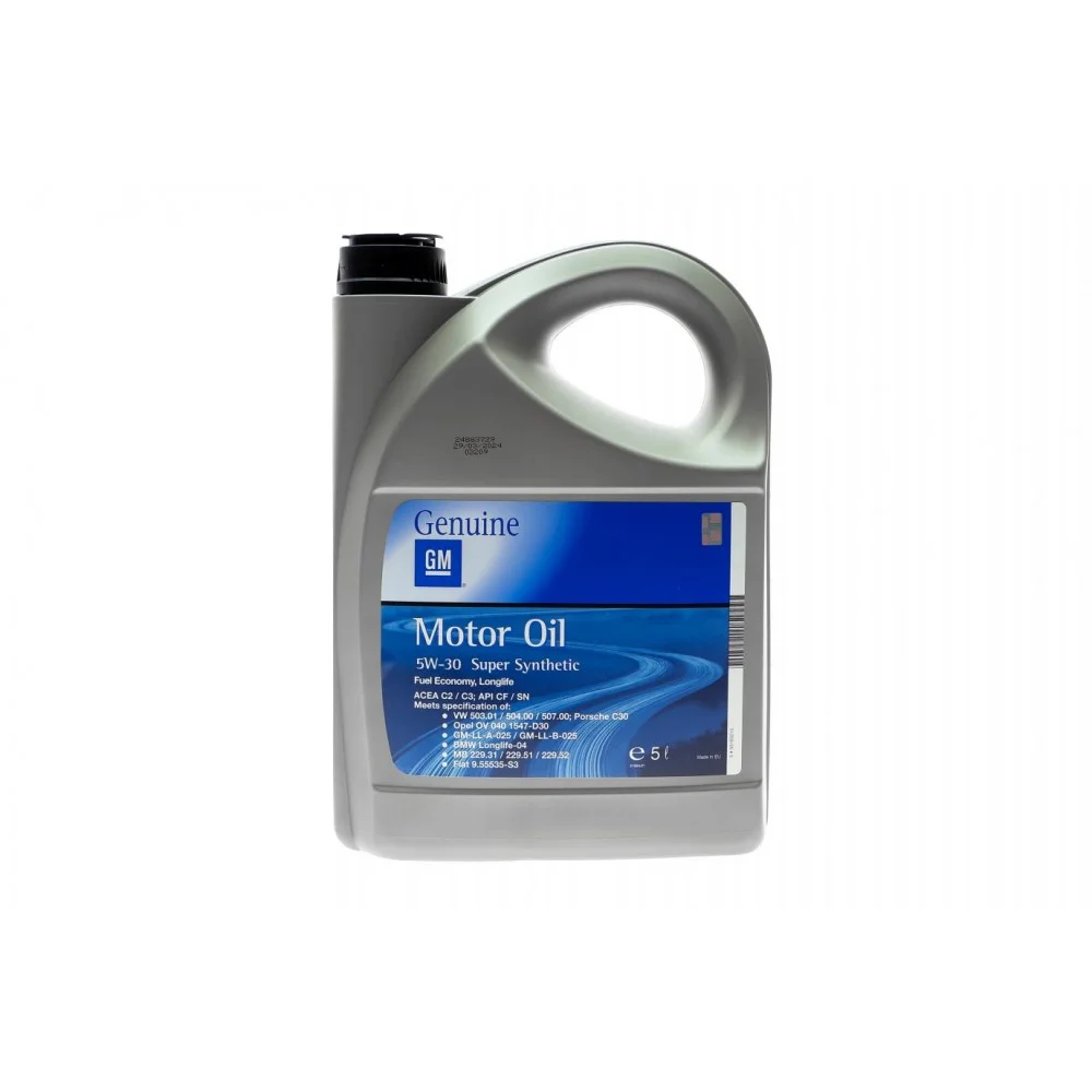 Олива 5W30 GM Super Synthetic (5L) (BMW LL-04/MB 229.31/MB 229.51/PORSCHE C30/VW 503.01/504.00/507.00)