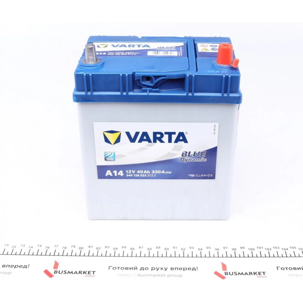 Акумуляторна батарея 40Ah/330A (187x127x227/+R/B00) Blue Dynamic A14 Азія