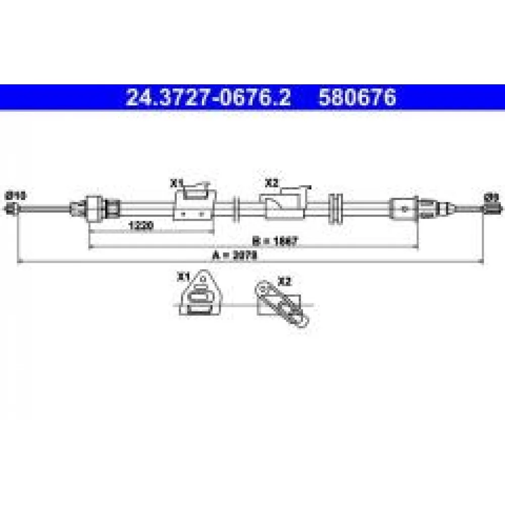 Трос ручника (L) Ford Mondeo/Galaxy 06-15 (L=2078)