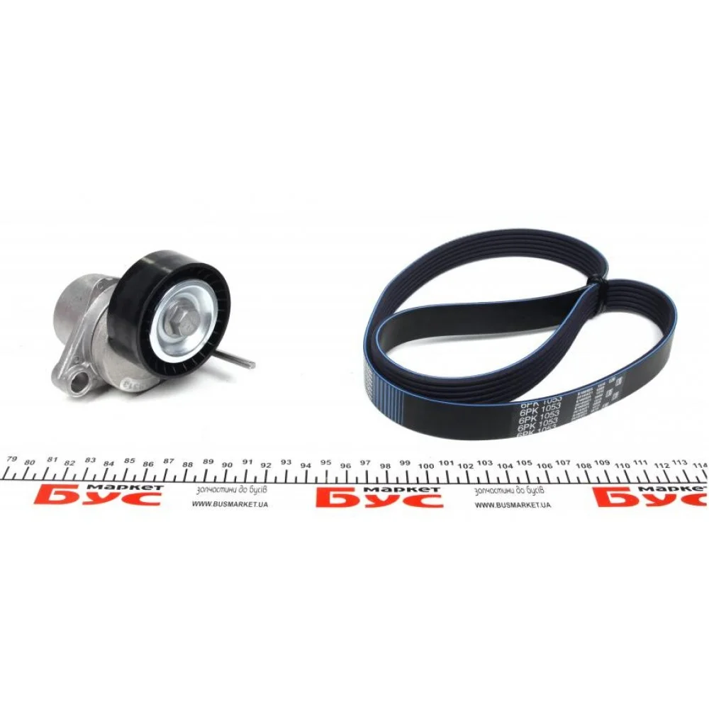 Комплект ременя генератора Citroen C2/C3/C4/Peugeot 207/307 1.1-1.6 02- (6PK1053)