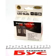 Автолампа R10W 12V 1W BA15s Filament LED (3000K/125 lm/3x Long life) (2шт.)