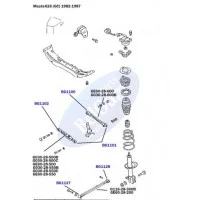 Сайлентблок тяги (продольної/задньої/ззаду) Mazda 323 (41x16x28x50)
