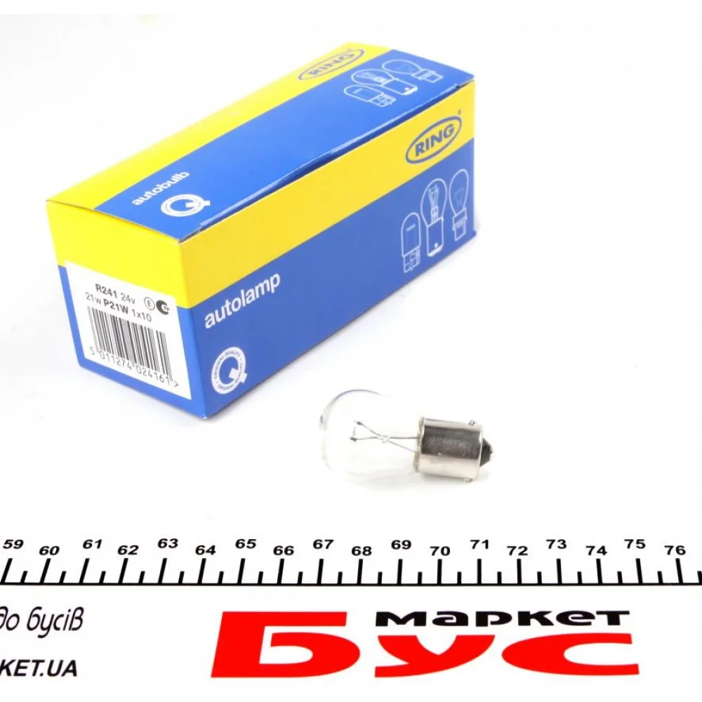 Автолампа P21W 24V 21W BA15s (SCC) Стандарт (1шт)