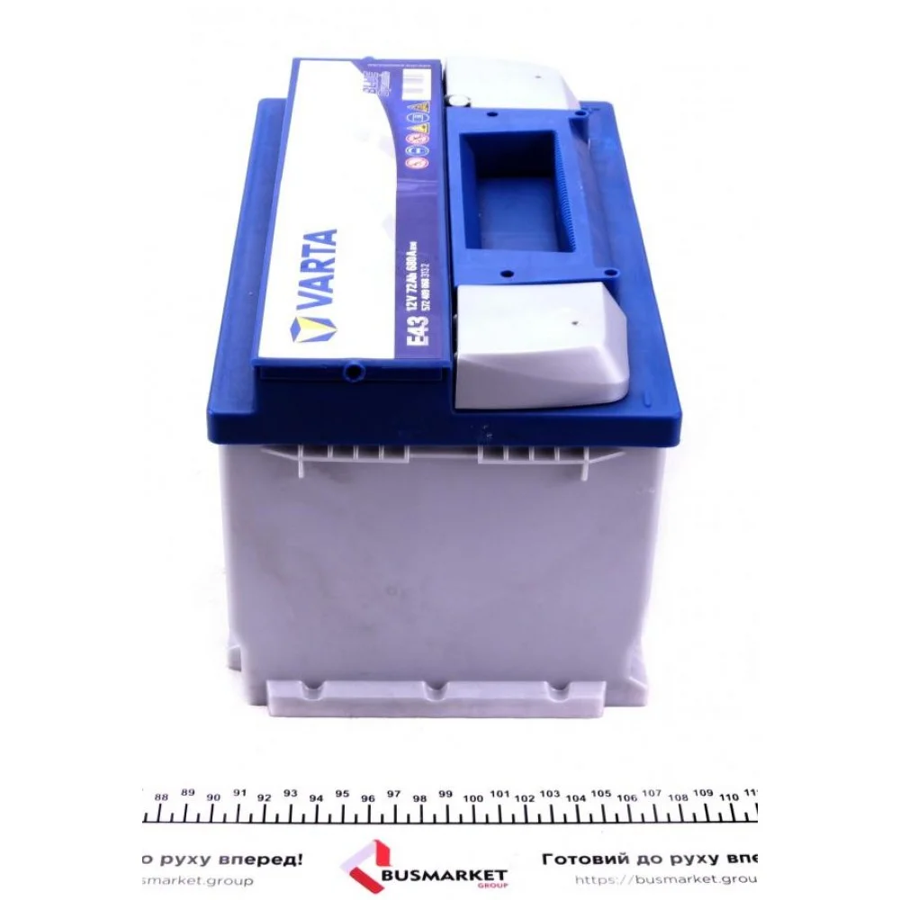 Акумуляторна батарея 72Ah/680A (278x175x175/+R/B13) Blue Dynamic E43