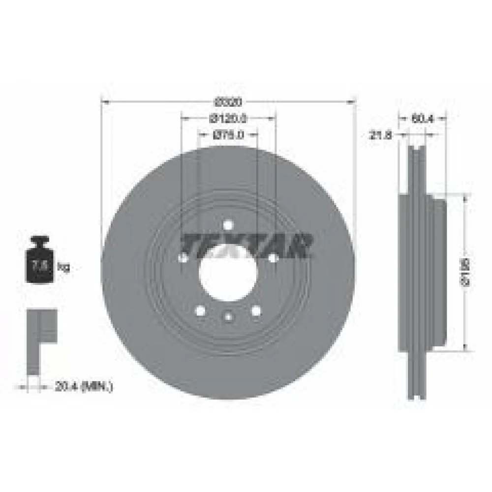 Диск гальмівний (задній) BMW 3 (E46) 2.5-3.0i/3.0d 00-07 (320x21.8) PRO