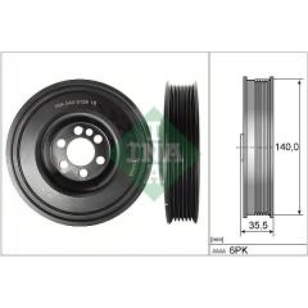 Шків колінвалу Audi A4/A6/VW Golf V/VI/VII/Passat 2.0TFSI 05-12 (6PK)